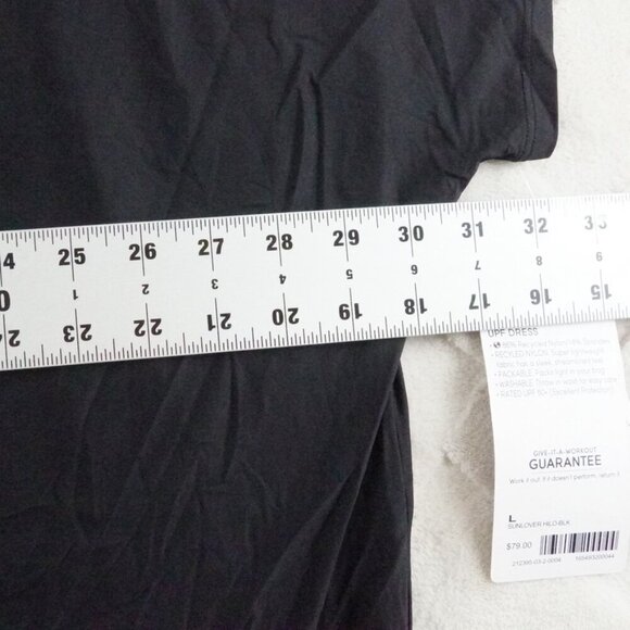 Athleta Sunlover Hilo UPF Dress Asymmetric Short Sleeve Black Large NWT  $79 - Picture 7 of 9